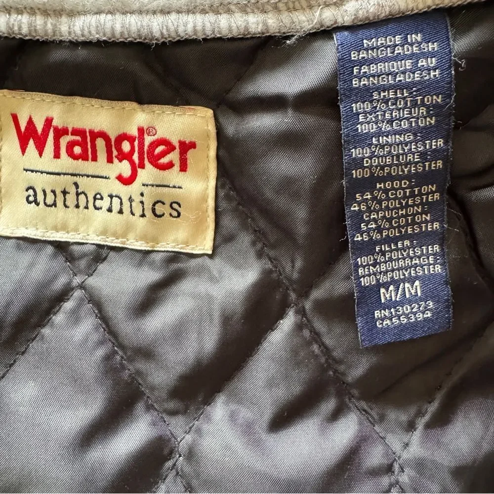 NWT Wrangler Men's Flannel Quilted Shacket Hoodie Size M